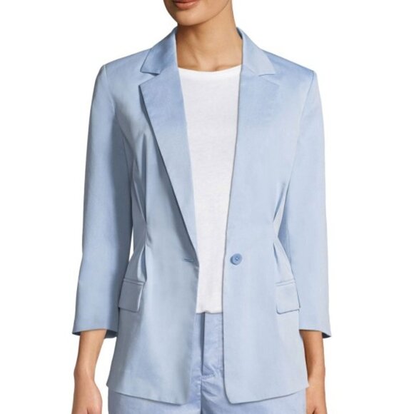 Joie 'Lian' Pleated Cotton-Blend 3/4 Sleeve Blazer - Picture 1 of 2